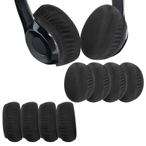 8 Pièces Housse Casque Audio Protection Casque Audio Coussinet en Tissu Extensibles Lavables Protection Contre la Sueur pour Écouteurs de Gym Jeux 9 à 11 cm...