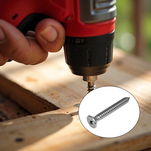 Tornillos autorroscantes 1/4" x 2" acero inoxidable 25 unidades miniatura 4