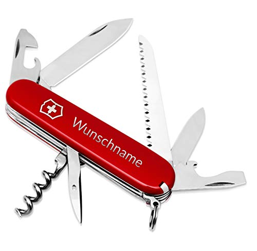 Victorinox Camper Taschenmesser mit Gravur I Geschenk für Männer I Geschenke zum Geburtstag I Messer mit Gravur I Schweizer Taschenmesser personalisiert I 13 Funktionen