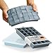 Produktbild Blumtal Eiswürfelformen Silikon 2x24er - Eiswürfelform mit Deckel - Silikon Eiswürfelform für Eiswürfel 2,6 cm - 2 x Eiswürfelformen in M - BPA freier Ice Cube Maker 2x - Grey Blue und Light Blue