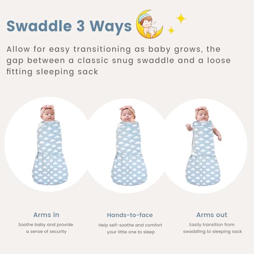 Image of ZIGJOY Baby Swaddle Sleep Sack, 1.0 TOG Sleep Sack Swaddles for Newborns & infant 6-12 Months 100% Cotton Baby Wearable Blanket for Newborn Registry Essentials