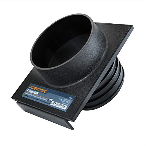 POWERTEC 70287 4 Inch Blast Gate Dust Collection Quick Change Threaded/Non-Threaded Ends for Dust Hoses and Flanges