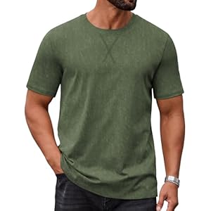 COOFANDY Mens Cotton T-Shirts Short Sleeve Crew Neck Shirts Vintage Summer Comfort Classic Basic Tees