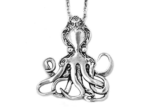 25 Best Octopus Gifts for Octopus Lovers 19 30-inch Sterling silver octopus pendant necklace from Silver Spoon Jewelry