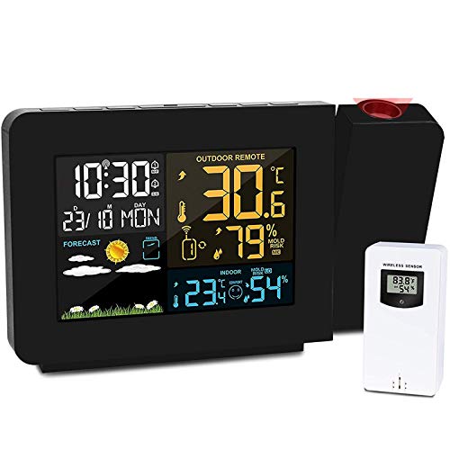 Open Projection Alarm Clock For Bedrooms With Weather Station | NBQABN