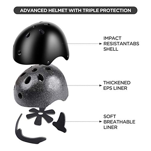 Image of DaCool Kids Protective Gear Set Helmet Knee Pads Elbow Pads Wrist Guards 7 in 1 Set with Adjustable Strap for 3~8yrs Boys Girls Toddler Children Rollerblading Skating Skateboard Cycling Outdoor Sports