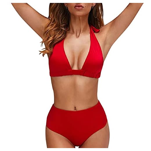 Yuson Girl Tryck tvådelad bikiniset ögla, push up justerbar nackhållare tie-up bikinitopp bikinitopp, bikini set dam baddräkt triangel tryckt hög midja bikini byxor