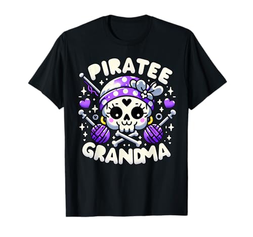 Pirate Grandma Skull and Crossbones Cute Women T-Shirt