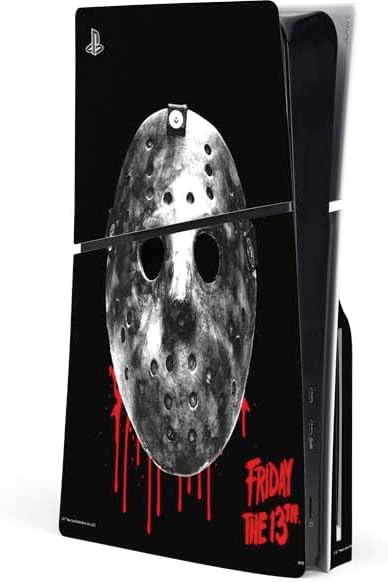 Skinit Decal Gaming Skin Compatible with PS5 Slim Disk Console - Officially Licensed Warner Bros Friday The 13th Jason Voorhees Design