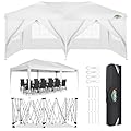 COBIZI Canopy 10x20 Pop Up Canopy Tent with 6 Sidewalls, Waterproof Outdoor Event Shelter Gazebo Sun Shade Portable 10x20 Tents for Parties Beach Camping Commercial Instant Canopy, (White, 10'x20')