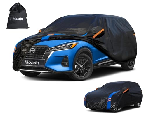 Image of Custom Fit SUV Car Cover for Nissan Kicks (2017-2026), Upgraded Waterproof All Weather Outdoor Auto Cover with Driver Door Zipper & Mirror Pockets, UV /Snow /Dust Protection