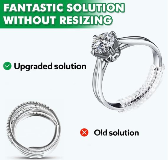 anpro ring sizer adjusters for loose rings - 15-pack multiple styles invisible spacer guards amp tighteners for women fits almost any ring