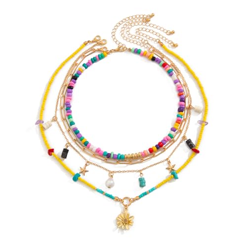 Ras du cou perles de rocaille finitions soignées style bohème chic