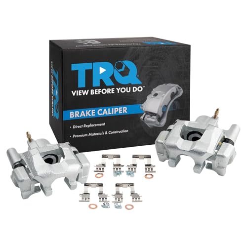 Image of TRQ Rear Brake Caliper Set Zinc Coated Brackets Hardware Compatible with 2002-2003 Lexus ES300 2004-2006 ES330 2002-2006 Toyota Camry