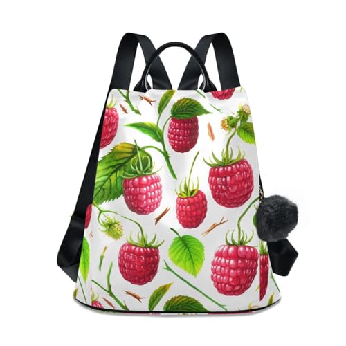 Sac à dos femme framboise rouge blanc vert anti-vol multi-poches