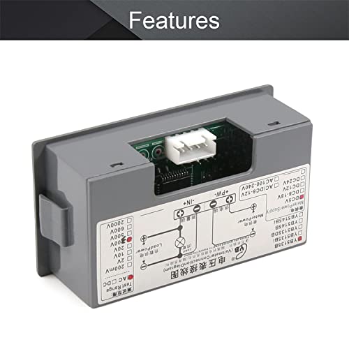 Image of Fielect Digital AC Voltmeter Panel AC 0-300V LED Digital Volt Voltmeter Panel AC Voltmeter, 3 1 /2 Digit