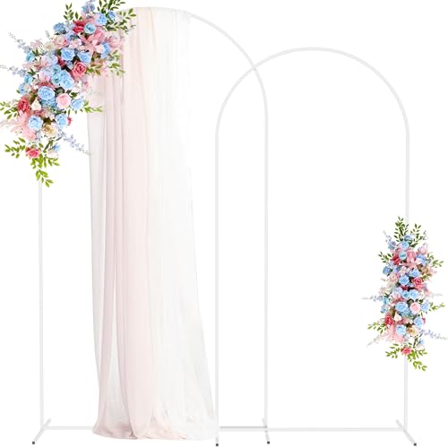Putros Set of 2 White Metal Wedding Arch (7.2FT/6.6FT) Chiara Arched Frame for Birthday Party Baby Shower Ceremony Decoration by Putros - Used condition - US$79.19