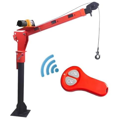 ROCK-HULK 1100lb Folding Truck-Mounted Crane Electric Winch 3500 lb 12V, Painted Steel Pickup Truck Jib Cranes 360 Swivel,Infrared Remote Control Cover