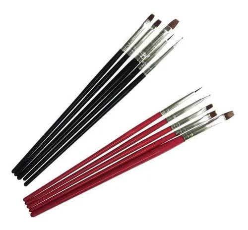 Kit 2 Pacotes X 5un Conjuntos De Pinceis Para Unhas Manicure