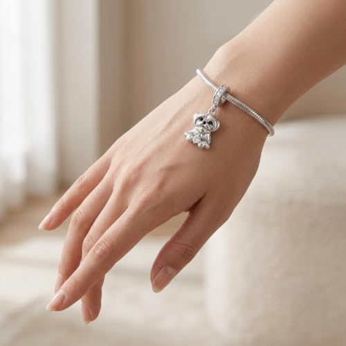 Abalorio de plata de ley 925 Shih Tzu compatible con pulseras finas 6