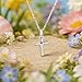Mustard Seed Cross Necklace for Women 925 Sterling Silver Crucifix Necklace Dainty 14K Gold Plated Christian Necklaces Faith Pray Religious Jewelry Baptism Confirmation Easter Gifts (Cross-Silver)