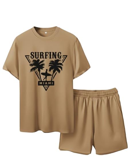 Men Co Ord Set Printed Shirt and Shorts Combo Relaxed Fit Polyester Night Wear Lounge Set Casual Summer Two Piece Mens Outfit-image-18