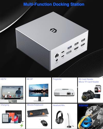 Base USB-C 4K triple display con 2 HDMI y carga PD 60W para Windows 3