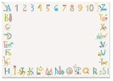 DAS ALPHABET SPIELERISCH LERNEN: Mit dieser Tischunterlage üben Kids der Kita, Vorschule und Grundschule das ABC und die Zahlen 1 bis 10. Süße Illustrationen mit Tieren zu jedem Buchstaben erleichtern das Lernen, motivieren und bringen viel Spaß
