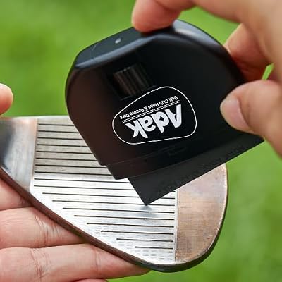 ADAK 2-in-1 Golf Club Cleaner & Groove Sharpener | Increase Backspin & Shot Accuracy | Diamond-Fused Elastomer Cleaning Tool | Perfect Golf Gift