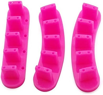 Rolabling 3pcs Nail Art Tips Practice Display Stand Tool for Gel Nail Polish DIY Nail Training Fingernail Display DIY Manicure Tool With 10 pcs False Nail Tips(Rose)