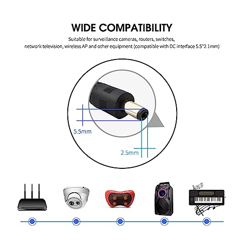 Adaptador de corriente 100V-240V con salida estable de 12V 5A y transformador para iluminación LED segura 3