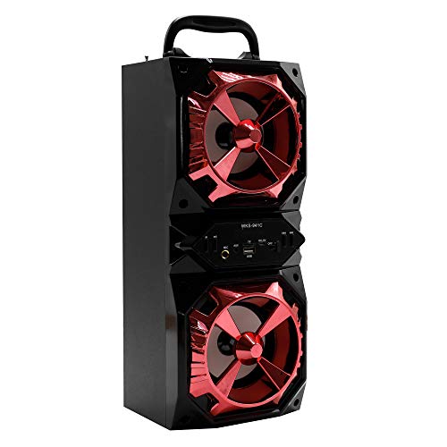 Altavoz Portatil, Altavoz Bluetooth Portatil, Reproductor mp3 inalámbrico Portátil, Lector USB SD, AUX, Radio FM.(KTS-941C-ROJO)