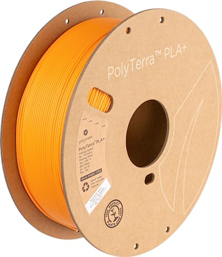Polymaker 1.75mm White PLA+ 3D Printer Filament, 1kg - PolyTerra Tough PLA +, Satin Surface, Jam Free & Easy to Print