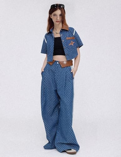 Aelfric Eden Vintage Denim Jacquard Baggy Jeans Men Wide Leg Jeans Y2K Streetwear Denim Pants Trousers2