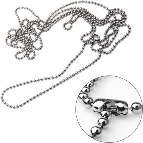 Miniatura 6 de 6m Cadena De Bolas De Acero Inoxidable, Betterjonny 2,4 Mm Extensión De Cadena Con Cuentas Cadena De Cuentas De Metal Con 20 Conectores A Juego Cadena De Acero Inoxidable Extensión De Cadena