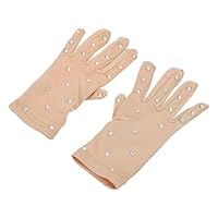 FRCOLOR Eiskunstlauf Handschuh Mit Strasssteinen Für Damen Eiskunstlaufhandschuhe Aus Hochwertigem Material Performance Handschuhe in Hautfarbe
