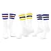 Men's Sports Stripes Cotton Half Cushion Crew Socks 3-pair Pack (White), Sock Size 10-13, Shoe Size 8-12