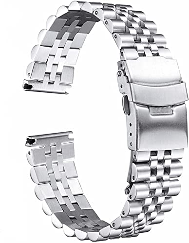 Bracelet en acier inoxydable noir ou argent avec double boucle de verrouillage élégante