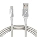 Produktbild AmazonBasics - Lightning-auf-USB-A-Kabel, doppelt geflochtenes Nylon-Verbindungskabel, Premium-Kollektion, 1,8 m , Silber