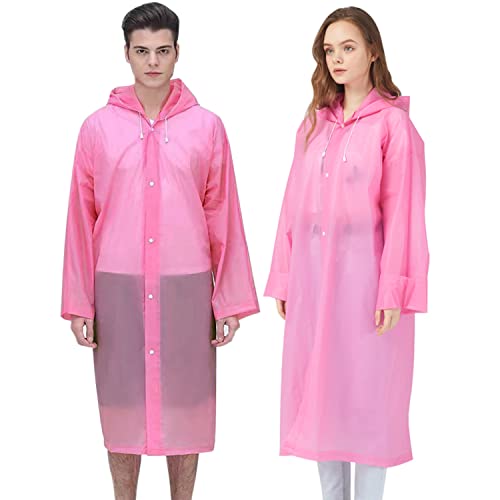 Cosowe Regenponchos Regenjacke Regenmantel für Damen Herren, Regenbekleidung Regencape Wasserdicht für Wandern Radfahren Camping und Reisen (Rosa)