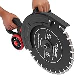 Betonsäge 4000W 410mm mit Wasserpumpe & Hilfsrollen, Nass Trocken Trennschleifer für Beton Stein Ziegel, max Schnitttiefe 165mm, elektrische Steinsäge, Schwarz Rot
