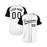 Custom Baseball Jersey für Männer Frauen Jugend, Personalisierte Pinstripe Design Team Uniform Shirts, Button-Down Kurzarm Sport Top