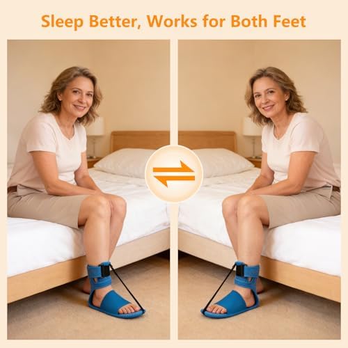 Plantar Fasciitis Night Splint, Night Splint for Plantar Fasciitis Women & Men, Adjustable Straps Stretch the Plantar Fascia, Helps Relieve Heel & Morning First Step Pain, Soft & Breathable, Blue — view 7