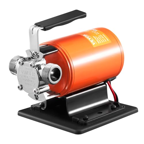 VEVOR Water Transfer Pump 12V Battery Powered Utility Pump 360 GPH 1/10HP Portable Electric Water Pump with Switch 6 ft Suction Hose Kit For Water Removal Nonsubmersible