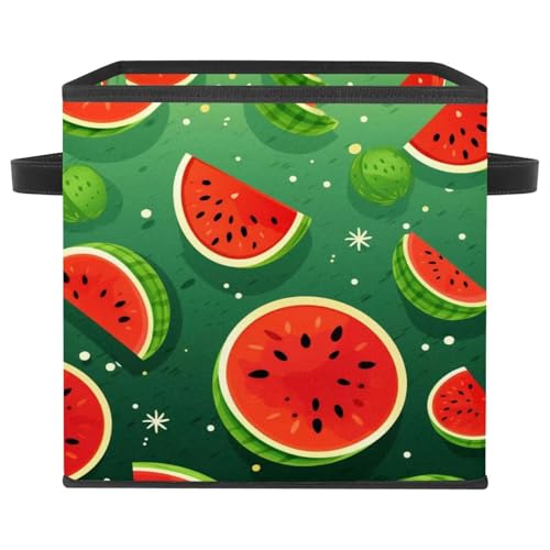 Boîte de rangement en forme de pastèque grand bac de rangement cube tissu