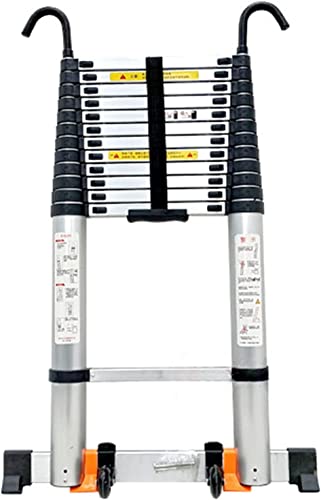 KEppd Teleskop-Teleskopleiter 8 m/ 7 m/ 6,2 m/ 5 m/ 4 m/ 3,8 m/ 2,6 m, Aluminium-Verlängerungsleitern mit Haken für Dachdecker, Haushaltsgebrauch, Wohnmobil-Außenarbeiten (Size : 8.1m/26