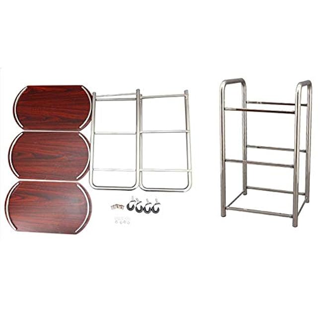 Mobile Storage Rack Trolley/ 3 Tier Kitchen Serving Trolley/Large Shelves with Wheel/Wine Cart/Tea Cart/Dining Cart/Bar Rack 60 * 35 * 75Cm,-WUDQ4n6I