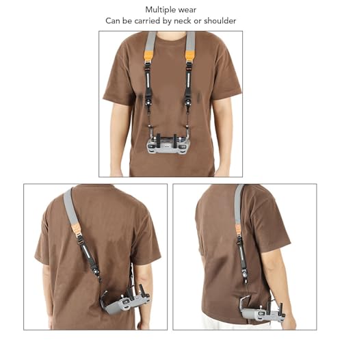 Alomejor Drohnen Fernbedienung Lanyard aus PU-Leder verstellbares Halsband kompatibel mit RC1 RC2 Air 3 4 Pro