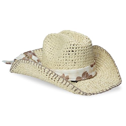 Chapeau de soleil femme Roxy Crushin It en paille style cowboy