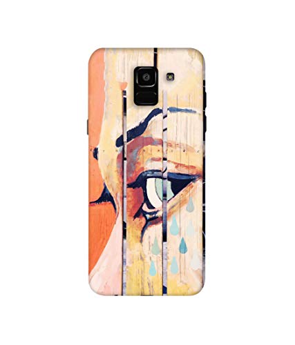 Image of Amazon Brand - Solimo Designer Potrat On Wood 3D Printed Hard Back Case Mobile Cover for Samsung Galaxy J6